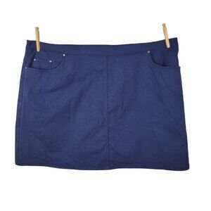Hearts Of Palm Skort Plus Size 24W Skirt Shorts Stretch Elastic Waist 24 Navy
